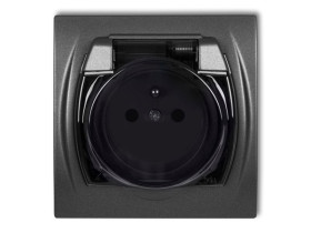 LOGO Gniazdo hermetyczne z uziemieniem (klapka dymna przesłony torów prądowych) grafitowy 11LGPB-1zdp KARLIK