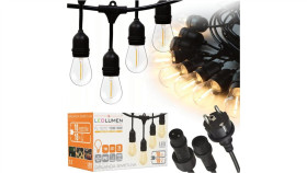 Girlanda Ogrodowa 10M Ip65 10Xe27 Led 1W Biała Ciepła Łańcuch Świetlny