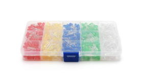 ZESTAW 1000 SZTUK DIOD LED 3mm MATOWE + ORGANIZER / BOX