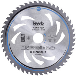 kwb 588254 Carbide Saw Blade 216x30mm 48 cogs for precise clean cuts