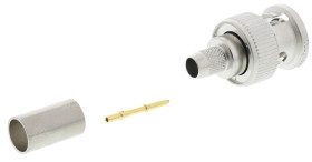 Złącze koncentryczne Montaż na kablu Męski 75Ω typ złącza Złącze BNC 0 to 3GHz Połączenie zagniatane typ kabla