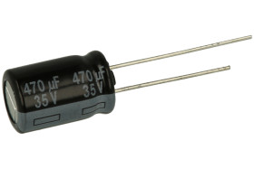 Kondensator; niskoimpedancyjny; elektrolityczny; EEUFR1V471; 470uF; 35V; FR-A; fi 10x16mm; 5mm; przewlekany (THT); luzem; Panaso