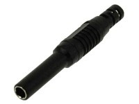 BAN-GKD-12C Gniazdo bananowe, lutowane na kabel, czarne 12A - długość 56.8mm