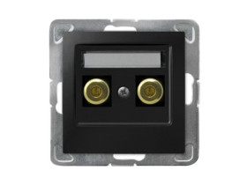 IMPRESJA Gniazdo głośnikowe pojedyncze czarny metalik GGN-1Y/m/33 OSPEL