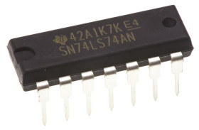 Układ przerzutnika SN74LS74AN 14-pinowy, PDIP, Texas Instruments