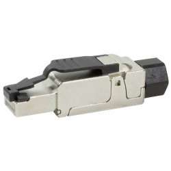 LogiLink MP0040 PrimeLine field attachable plug Cat6A shielded black silver