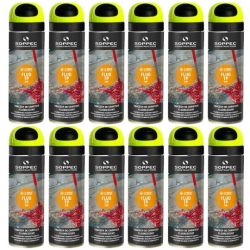 Farba geodezyjna do znakowania żółta 500ml spray 12 sztuk SOPPEC Fluo T.P.