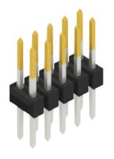 Pin header, 10 pole, pitch 2.54 mm, straight, black, 10053472