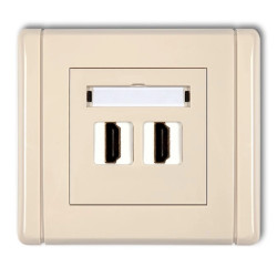 FLEXI Gniazdo podwójne HDMI beżowy 1FHDMI-2