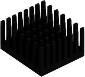IC heatsink, (L x W x H) 24.76 x 27.95 x 15.24 mm, 10.9 to 2.6 K/W, black anodized, 10037092