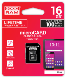 Karta pamięci micro SDHC 16GB GoodRam Class 10 UHS1