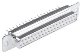 Złącze D-Sub 37-pinowe Żeński Proste Przewlekany raster 2.76mm Złoto na niklu