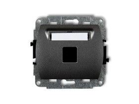 TREND Gniazdo multimedialne pojedyncze bez modułu (standard Keystone) grafitowy 11GM-1P KARLIK