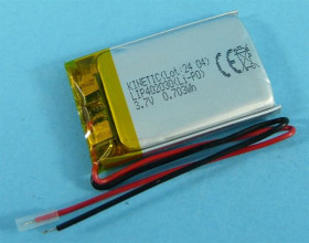 190mAh 3,7V Li-PO 2-PIN 4,3x21x33mm