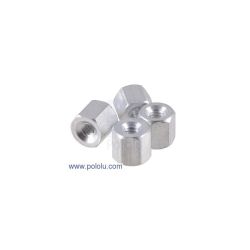 Tulejka dystansowa F-F gwintowana 2-56, długość 11.1mm, aluminium, 4 sztuki