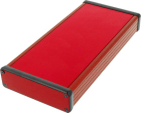 Aluminum enclosure, (L x W x H) 220 x 103 x 31 mm, red, IP54, 1455L2201RD
