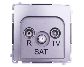 Simon Basic Gniazdo antenowe RTV/SAT przelotowe stal inox BMZAR-SAT10/P.01/21