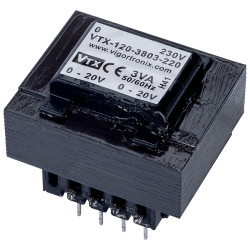 Vigortronix VTX-120-3803-220 PCB Transformer 230V 3VA 20V&#x2B;20V