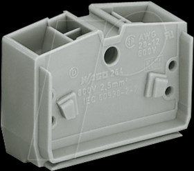 264-351 4-conductor centre terminal, up to 2.5 mm², gr