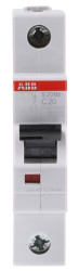 Wyłącznik nadprądowy MCB, Typ C, 1-biegunowy, 20A, 253V, 72V, na szynę DIN, ABB S201M-C20, S200M