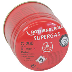 Rothenberger 035901-A Supergas C200 Cartridge 292g High Security &amp; Performance