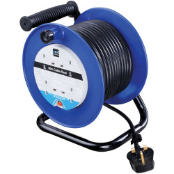 Masterplug LDCC3013/4BL-MP HDuty Cable Reel 240V 13A 4-Socket Thermal CutOut 30m