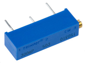 Potencjometr dostrojczy 50kΩ THT 0.75W 15 -zwoje Regulacja boczna