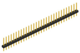 Pin header, 30 pole, pitch 2 mm, straight, black, 10062196