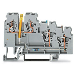 WAGO 270-560/281-507 Sensor -ve LED 3-Cndtr. Terminal Block Grey AWG28-12