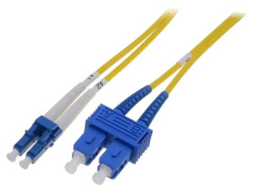 DK-2932-01 Patch cord światłowodowy OS2 LC/UPC,SC/UPC 1m LSZH żółty