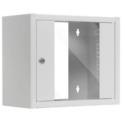 Szafa wisząca RACK 10 6U 300mm drzwi szklane szara NETRACK S-Line
