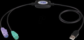 UC10KM USB 1.1 converter, A connector to 2x PS/2, 90 cm