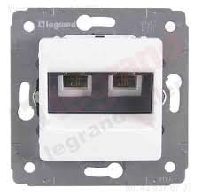 Cariva Gniazdo telefoniczne podwójne 2xRJ11 Białe