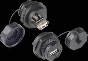 IC04-U206 Connector – USB 2.0 bushing coupling type A + cover