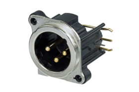 XLR panel plug, 3 pole, gold-plated, NC3MBHR