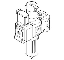 Zespół przygotowania powietrza FRL, Ręczny, G 1/4, 40μm, MSB4, Festo