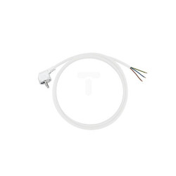 Kabel Zasilający 5m 3x1,5mm Bi Sieciowy 230V, Biały, Z/U, Wtyk Kątowy