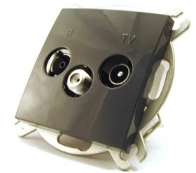 POLO FIORENA czar. Gniazdo antenowe R/TV/SAT końc.