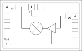 GaAs MMIC Sub Harmonic Mixer Chip, 33 - 42 GHz