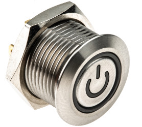 Nasadka przełącznika Chwilowy SPST średnica wycięcia 16mm, montaż panelowy RS PRO