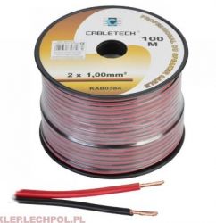 PRZEWOD 2*1MM CU CZARNO-CZERWO