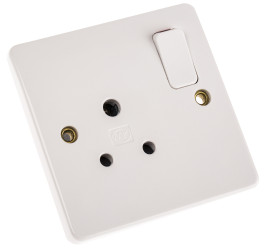 Gniazdo wtykowe Montaż wpuszczany MK Electric z przełącznikiem 5A