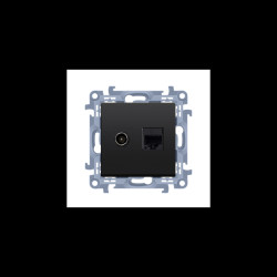 Gniazdo TV+RJ45 CASFRJ455.01/49 czarny mat Simon10 Kontakt-Simon