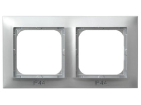 IMPRESJA METALIK Ramka 2 podwójna do wyłączników IP44 srebro RH-2Y/18 OSPEL