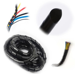 Organizer Maskownica Kabli Wąż Spiralny Spirala 8 - 65 mm 10M Czarna