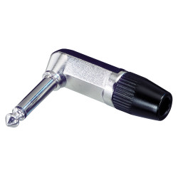REAN NYS207 6.35mm 2 Pole R/angle Nickel Jack Plug