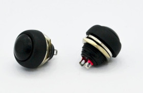 PBS-33B-B przycisk chwilowy okrągły czarny OFF-(ON)