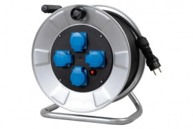 Przedłużacz na bębnie metalowym BORDO-320 4x230V OPD 3x1,5 z termikiem /40m/