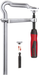 Zacisk śrubowy OMEGA GMZ-2K 200/100 Bessey GM20Z-2K Maksymalna szerokość mocowania:200 mm Długość produktu: 285 mm Posuw