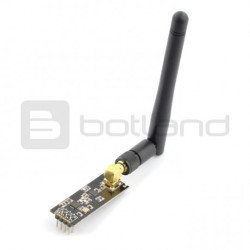 Moduł radiowy nRF24L01+ PA LNA 2,4GHz - transceiver THT - czarny z anteną